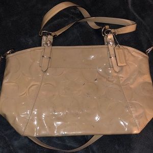 Tan Coach purse
